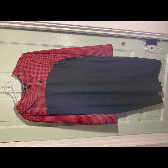 Vintage inspired -Homyee  Red and Black Dress with Peter Pan Collar XL - Picture 1 of 8